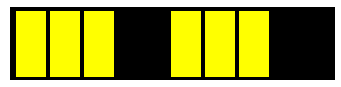 feu d'une marque speciale - 3 eclats jaunes groupés